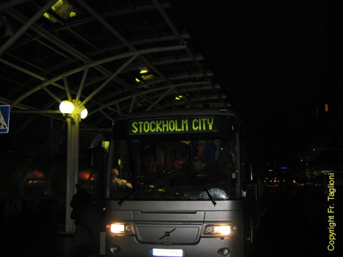 Arrivee a Stockholm